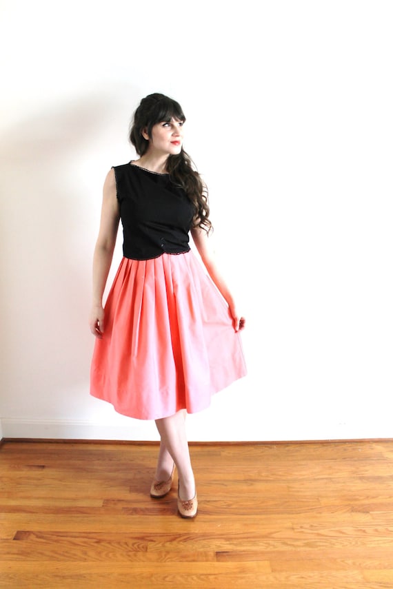 50s Skirt / 1950s Pink Full Skirt