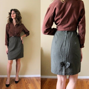 90s Houndstooth Skirt / 1990s Houndstooth Pencil Skirt