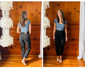 1990s Black Jeans / 90s Black High Rise Straight Jeans