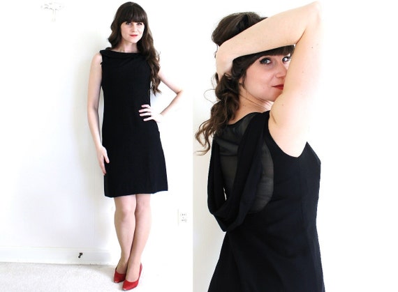 1960's Dress / 60s Little Black Dress / Backless I