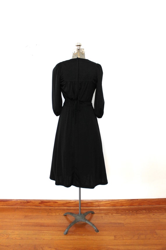 70s Black Dress / Black 1970s Grecian Disco Dress - image 4