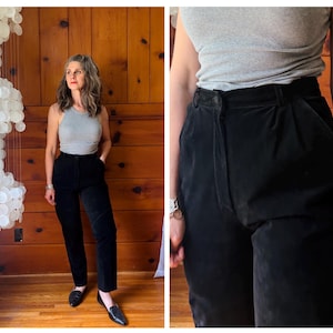 80s Black Trousers - Etsy