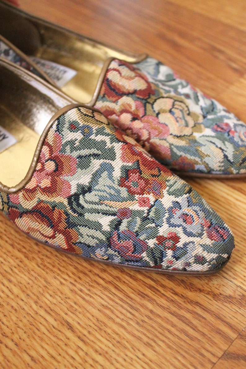 1990s Tapestry Flats / 90s Tapestry Shoes / 90s 1990s ...