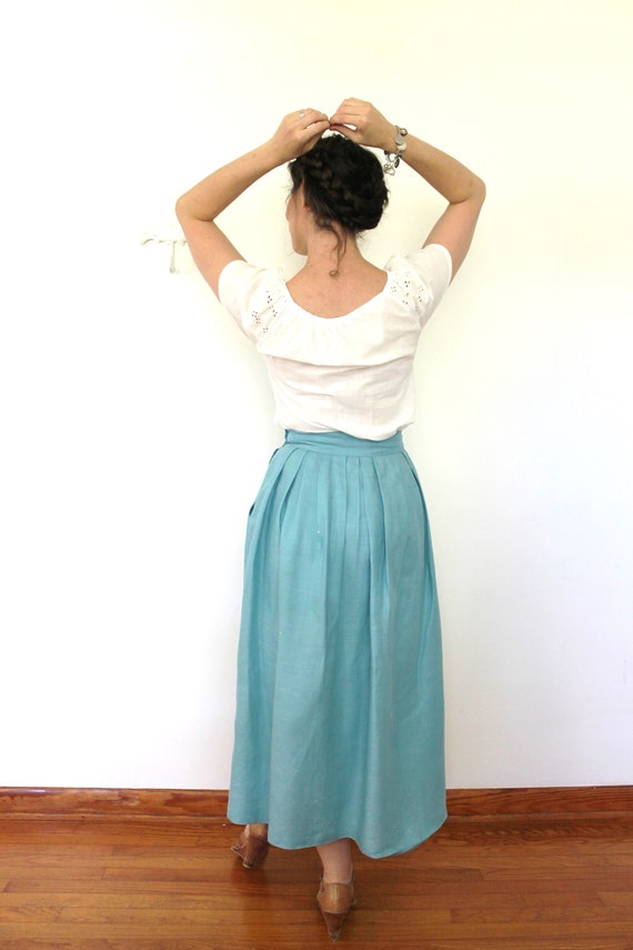 Vintage Linen Midi Skirt / 90s Midi Skirt / 1990s… - image 6