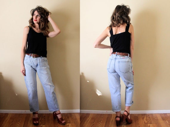 1990s Light Wash Denim Pants / 1990s 90s Lightwash