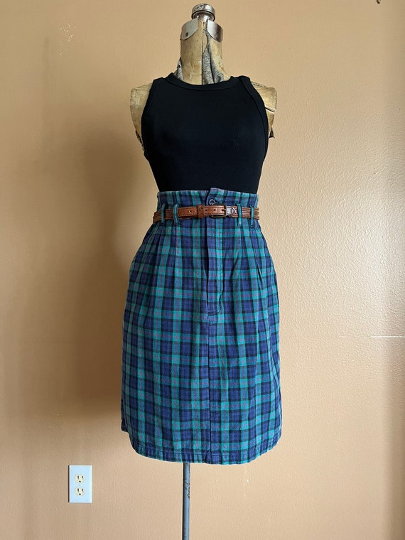 1980s The Gap Flannel Mini Skirt / Vintage 80s Hi… - image 3