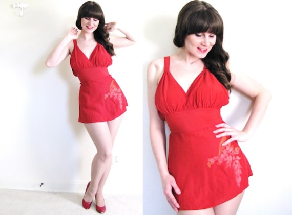 1940s Swimsuit / 40s Swimsuit / 1940s Bathing Suit