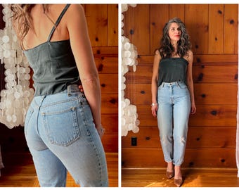 90s Lightwash Jeans / Vintage 1990s High Rise Denim