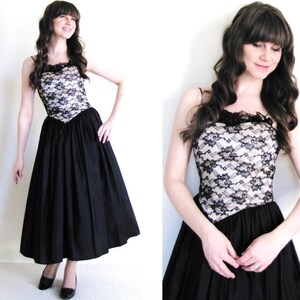 Vintage Black Party Dress / Black Cocktail Dress