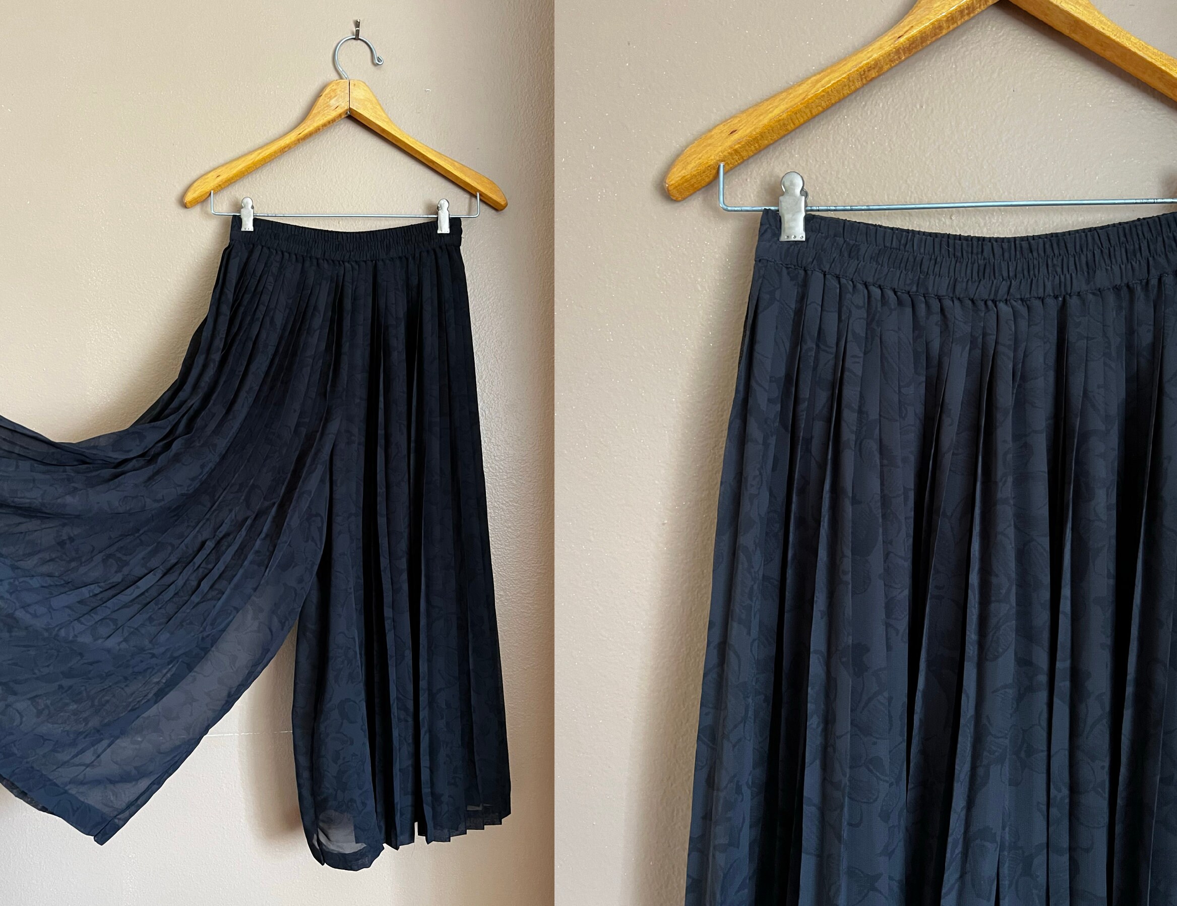 Pleated outlet gaucho pants