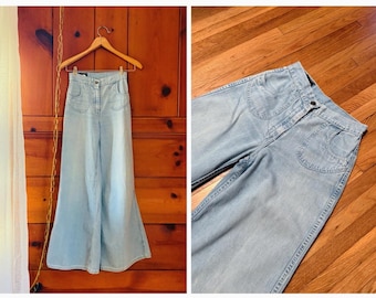 1970s Bell Bottoms / 70 Jeans / 1970s Elephant Bell Bottoms Jeans