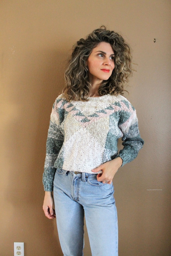 1980s Sweater / 80s Linen Knit Sweater / 1980s 80… - image 1