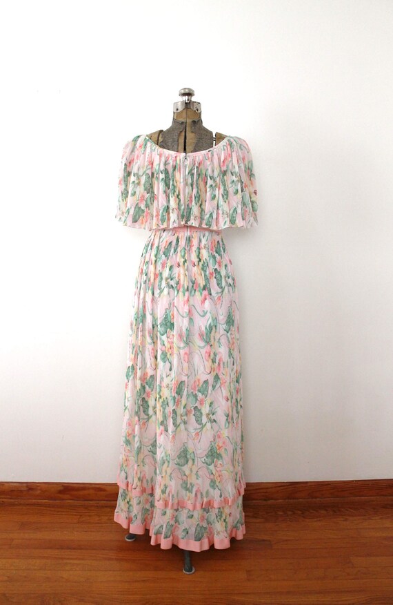 1970s Maxi Dress / 70s Dress / 1970s Pastel Flora… - image 7