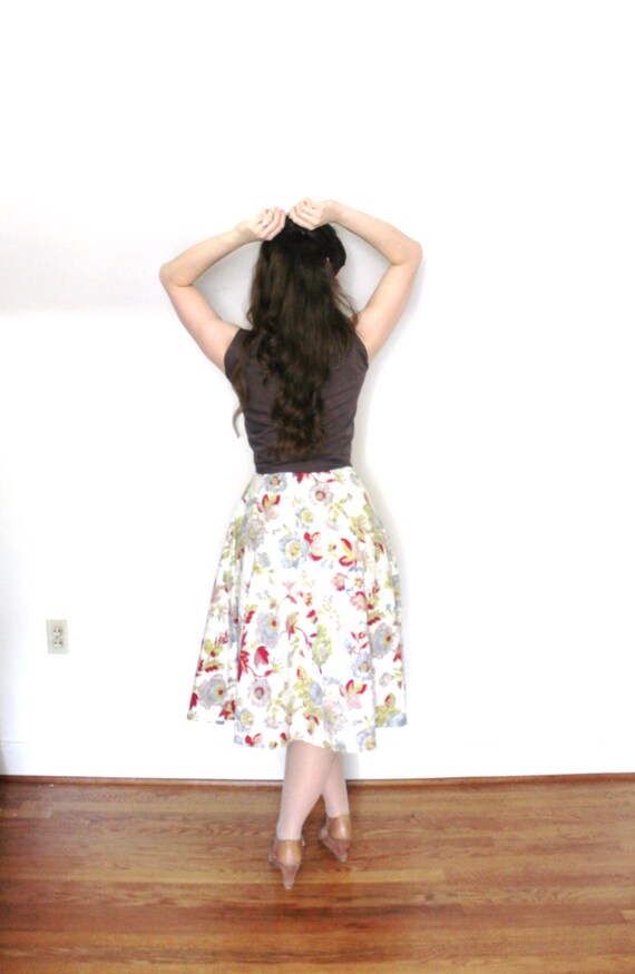 1950s Skirt / Floral 50s Full Skirt - image 4