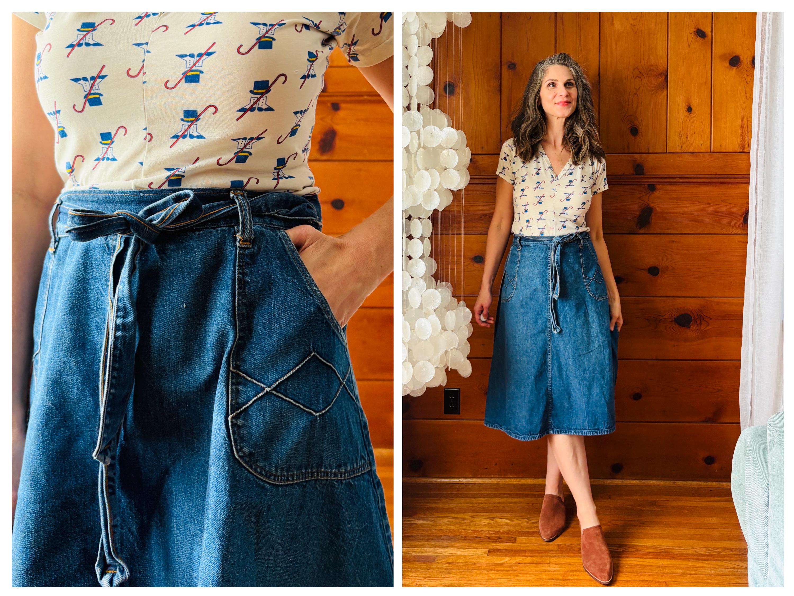 Denim Wrap Skirt