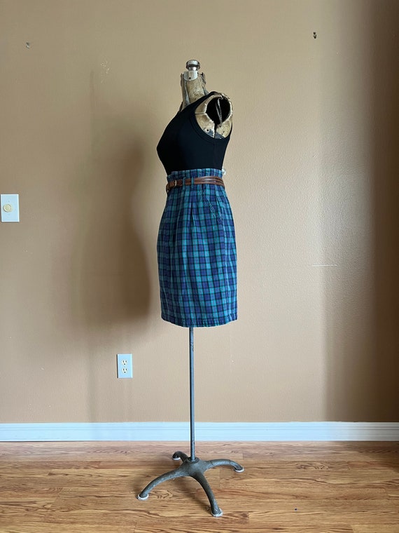 1980s The Gap Flannel Mini Skirt / Vintage 80s Hi… - image 6