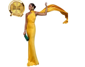 Noa Halter-neck Collared Maxi Dress  Backless A-line Summer Dress  Soft  Breathable Fabric for Elegant Women's Wear  Gift for Her - Etsy