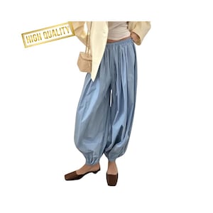 Women’s Casual Wide-Leg Pants: Loose Fit, Elastic Waist, Lightweight Summer Trousers