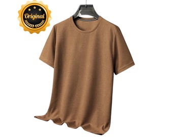 Men's Waffle Round Neck T-Shirt, Short Sleeve Shirt, Comfort Fit Shirt, Men's Fashion Streetwear Clothing