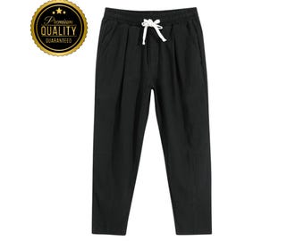 Men’s Cotton Linen Pants: Casual Trousers, Lounge or Pajama Bottoms