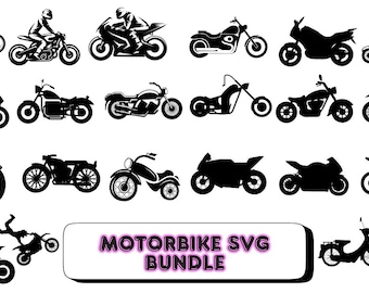 Motorcycle SVG Bundle – Biker Silhouettes, Clipart, Vintage Motorcycle Designs for Cricut & Sublimation, Digital Download