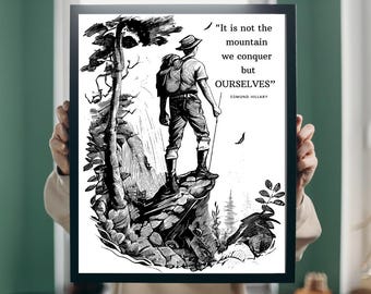 Edmund Hillary Quote Print: Motivational Wall Art (Digital Download)