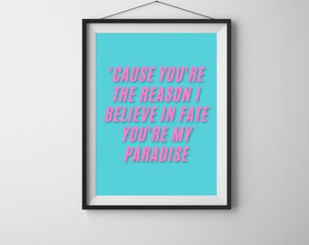 Romantic Lyric Quote Poster: Minimalist Love Wall Art (Digital Download)