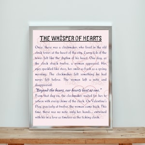 The Whisper of Hearts - Romantic Digital Wall Art for Valentine’s Day, Timeless Love Story Wall Decor, Clock Tower Romance Print