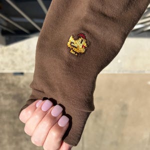 Golden Chicken Sleeve Add-On - Stardew Valley Inspired and Cross Stitched by Hand