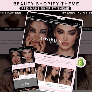 Luxury Beauty Shopify Theme: Pink & Black Cosmetic Store Template