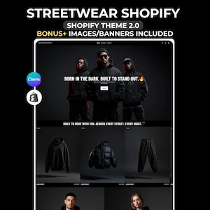 Shopify-mall för streetwear-tema, kläder, t-shirt, Shopify-mall, minimalistisk mode, Shopify-webbplatsbutik