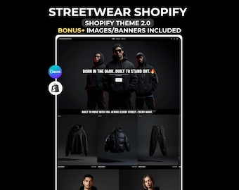 Streetwear Shopify Theme Clothing T-Shirt Shopify Template, Minimal Fashion Shopify Website Boutique