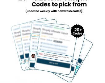 Shopify Liquid Codebook, 20+ Customizable Shopify Liquid Code, Custom Shopify Liquid Code, Editable Website Codes, Liquid code product page
