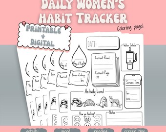 Wellness Habit Tracker Printable | Daily Self Care & Routine Planner - Etsy