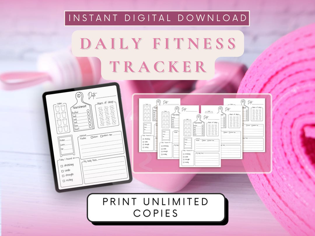 Daily Fitness Tracker Printable Planner (digital Download) - Etsy UK