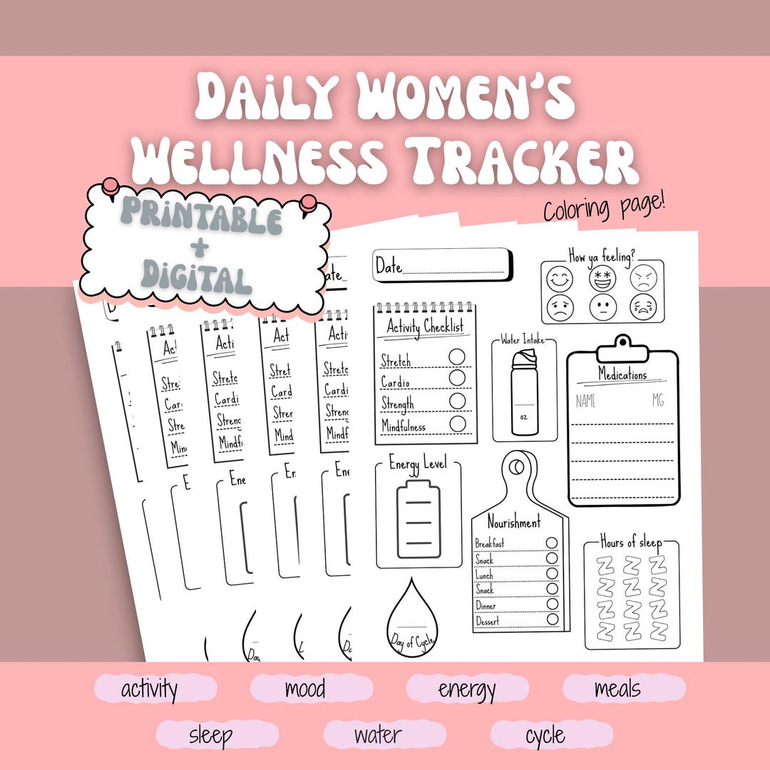 Buy Wellness Habit Tracker Printable | Daily Self Care & Routine ...
