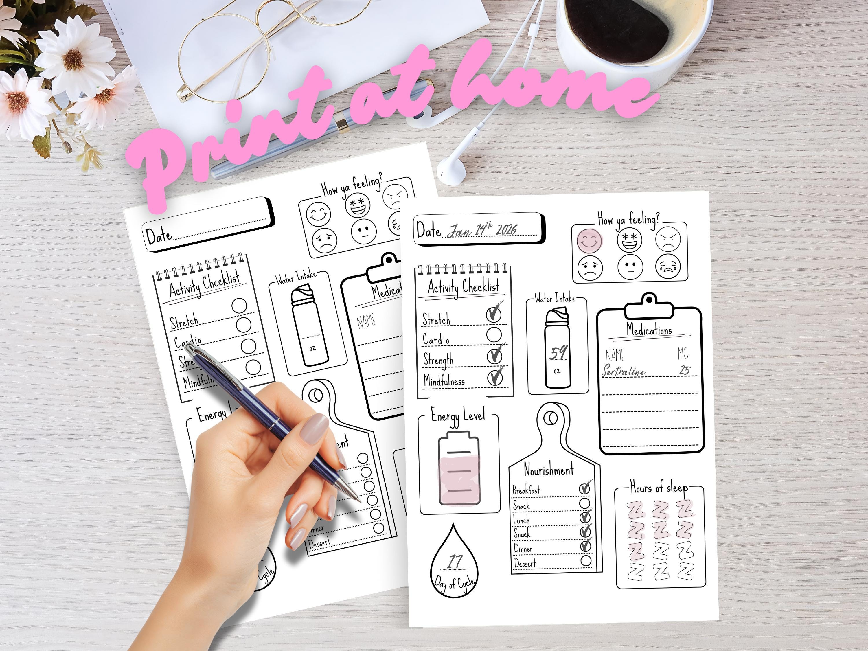 Buy Wellness Habit Tracker Printable | Daily Self Care & Routine ...