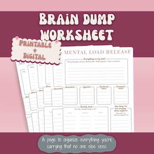 Cognitive Overload Worksheet | Executive Function Support Planner | Mental Clarity System for High Achievers