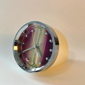 Vintage 1970s Citizen Alarm Clock: Purple Space Age Mid-Century Decor
