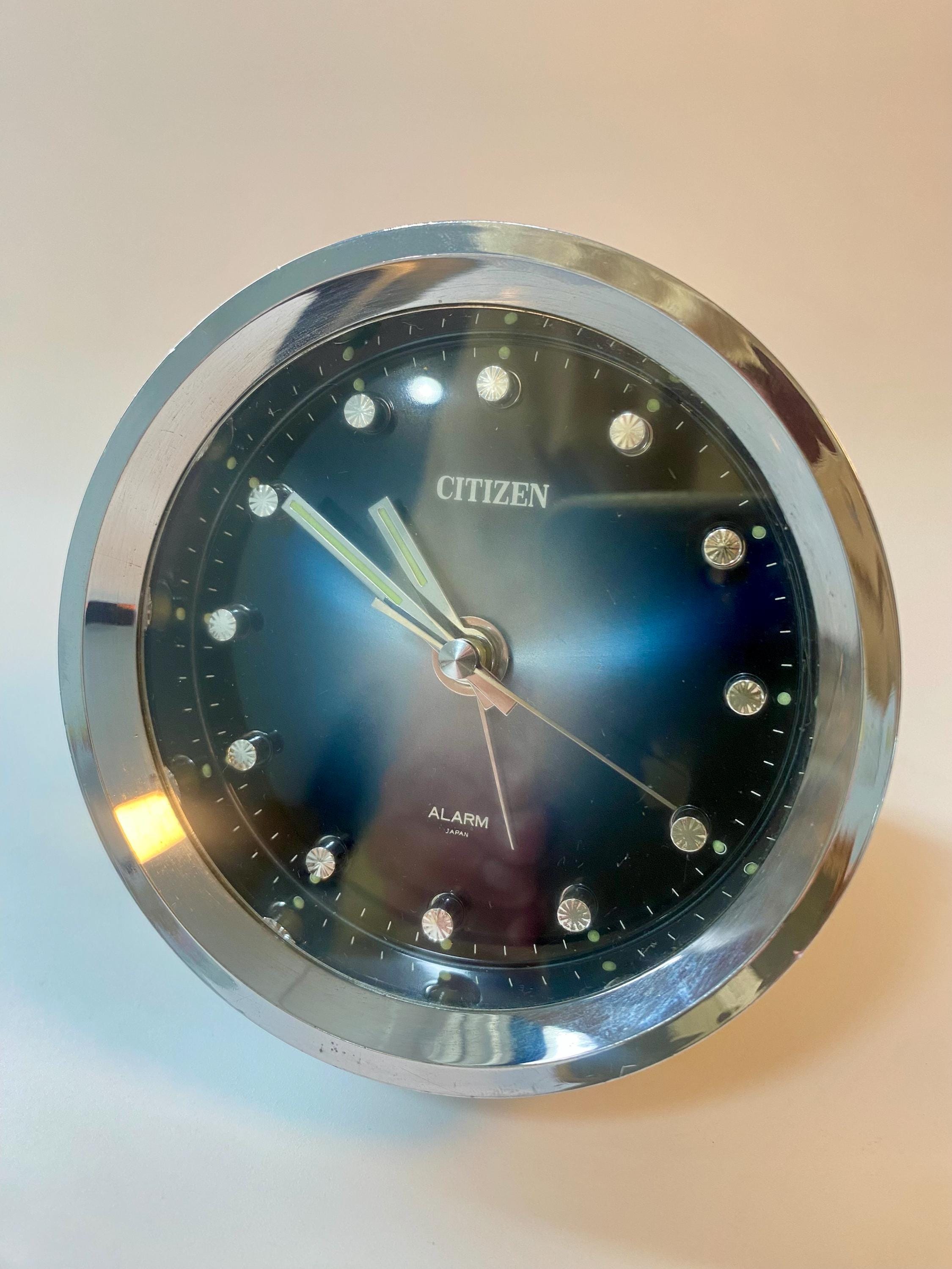 Vintage 1970s Citizen Alarm Clock: Blue and Green Space Age Mid