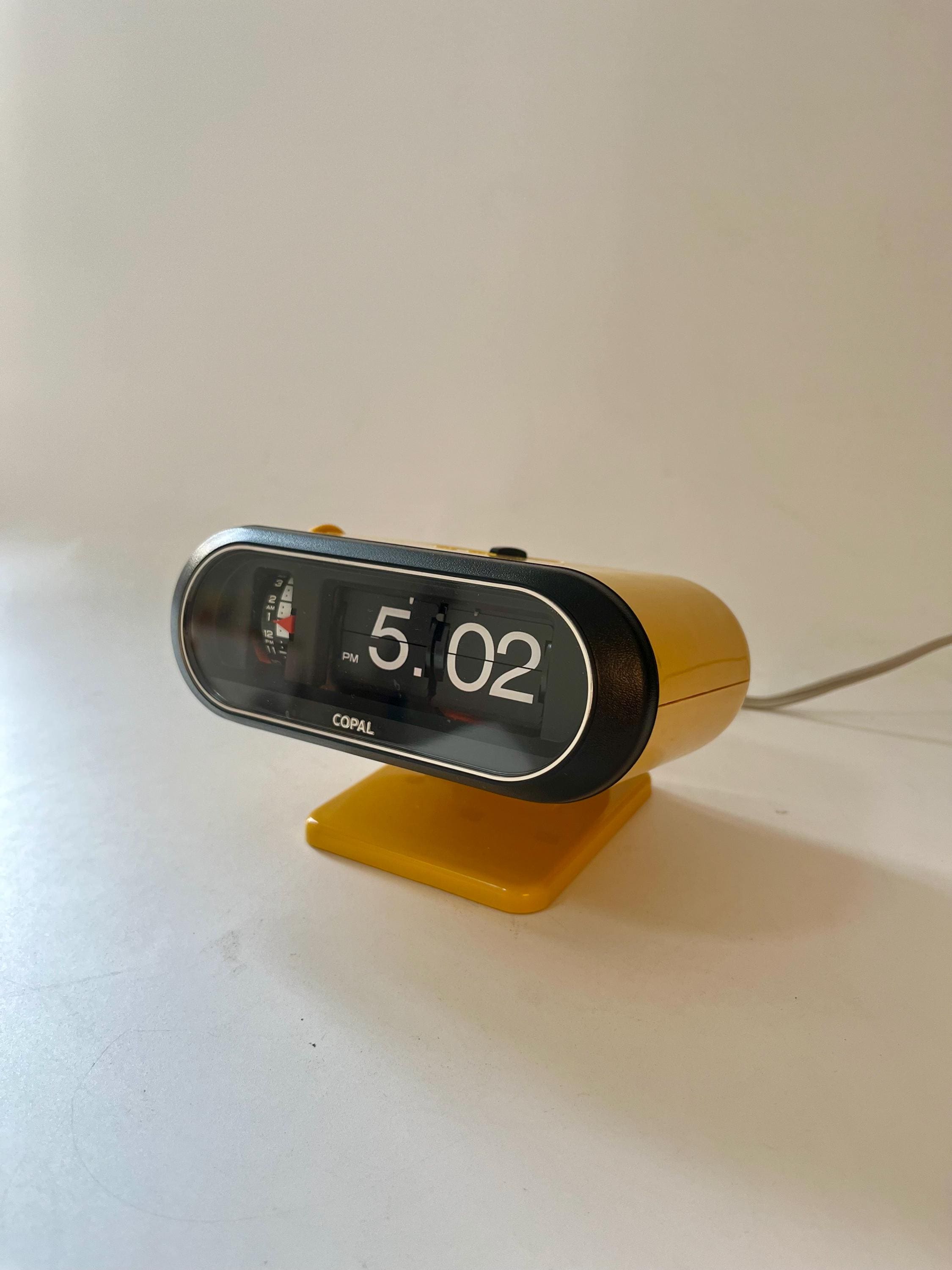 1970s Copal Flip Clock | Yellow Space Age Alarm, Night Light - Etsy