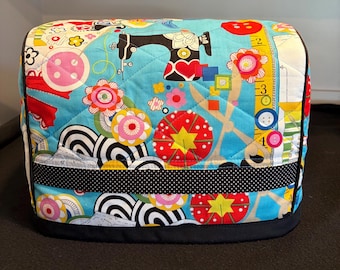 READY To SHIP- Blue Sew Now FW)Singer Featherweight 221 /222 Sewing Machine Cover