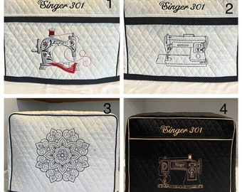 3 pages of Singer 301 Embroidered  Sewing Machine Covers