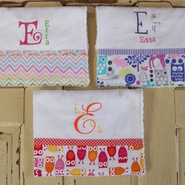 Personalized Baby Burp Cloth SET OF 3
