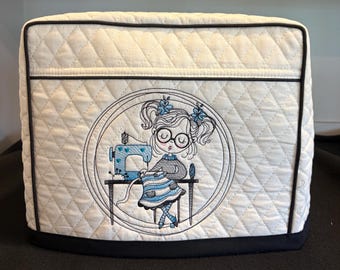 Custom order for Theresa--Turquoise - Little Seamstress   Sewing Machine Cover