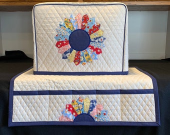 Tarla) Navy OR  Red  DRESDEN 21 plate-- Sewing Machine Cover