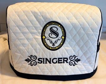 2B--READY To Ship--S Cream - FW Cover-Fits a -FEATHERWEiGHT 221 or 222-Rollover   Cream Singer Sewing machine Cover