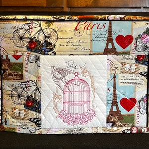 SALE---READY To SHIP-) Paris - Sewing machine cover- 17.25&quot; wide x 9&quot; deep x 13.25&quot; tall