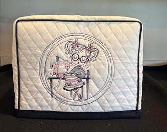 READY To SHIP--Pink  Little Seamstress  FW)Singer Featherweight 221 /222 Sewing Machine Cover