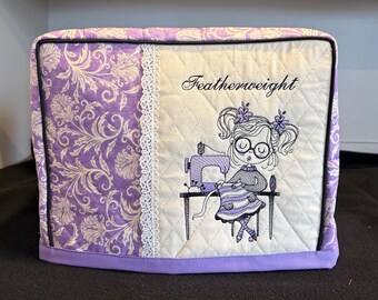 READY To SHIP-Purple Little Seamstress  FW)Singer Featherweight 221 /222 Sewing Machine Cover